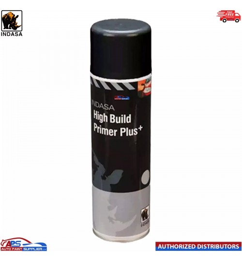 1x INDASA HIGH BUILD PRIMER+ AEROSOL BLACK SPRAY PAINT 500ML